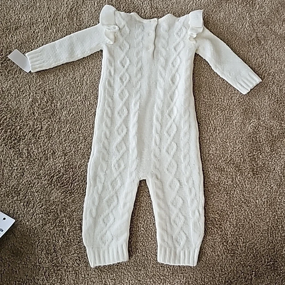 Oshkosh B'gosh Ivory Cable Knit One Piece Sweater 18 Months NEW